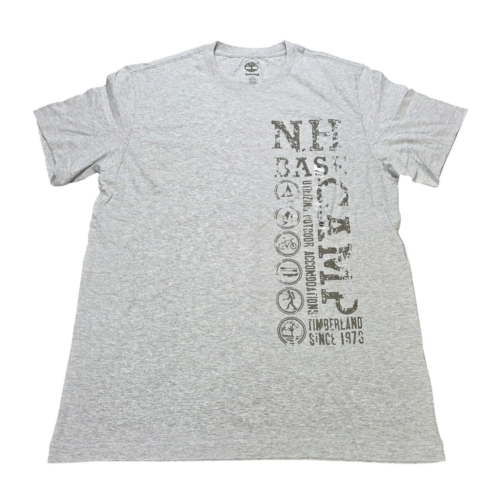 Timberland NH Base Camp T-Shirt Mens Size M Heather Grey Cotton Short Sleeve NWT - Picture 1 of 8